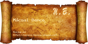 Mácsai Bence névjegykártya