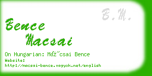 bence macsai business card